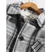 Mens Plaid Button Up Warm Long Sleeve Pocket Woolen Jacket