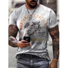 Men's Motorcycle Graphic Short Sleeve T-Shirt HE1604-04-02