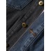 Mens Patchwork Multi Pocket Lapel Distressed Denim Jacket