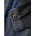 Mens Patchwork Multi Pocket Lapel Distressed Denim Jacket