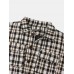 Mens Plaid Double Pockets Woolen Thick Button Lapel Casual Jacket