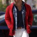 Men's Vintage Color Block Striped Lapel Single-breasted Knit Cardigan 88246691Z
