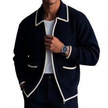 Men's Retro Casual Cable Knit Zipper Sweater Cardigan MTA0964I4TO
