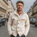 Men's Classic Solid Color Stand Collar Button Cardigan MTA1450J5U